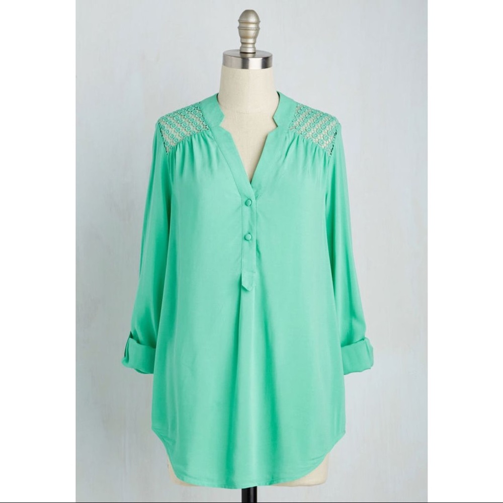 Modcloth Lakeside Lodgings Tunic | Color: Seaglass (Mint Green) | Small